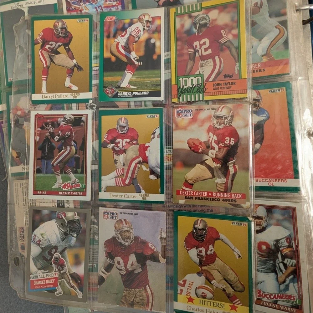 1990-91 NFL Football Card Collection Binder 200+ Cards Fleer Score Pro Set Topps